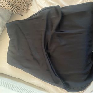Zara black silk strapless dress